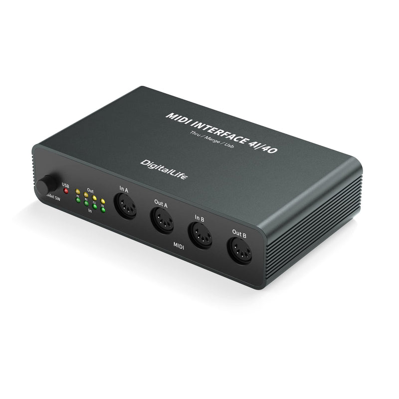 [AUSTRALIA] - DigitalLife TripleX Quadra Port 3-in-1 5-Pin DIN Interface – USB MIDI, Thru & Merge Functions for Studio, Live Performance & Music Production 