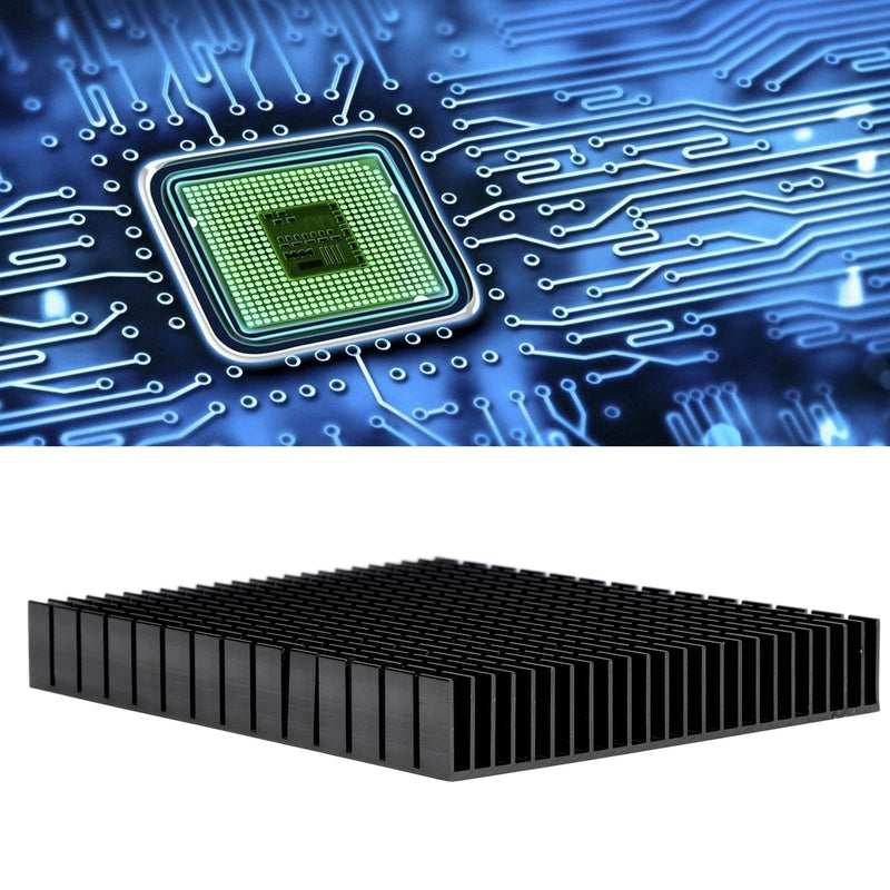 Eujgoov Aluminium Heat Sink, 150 x 120 x 20 mm, Heatsink Cooling for CPU Power Amplifier PCB Board (Black)