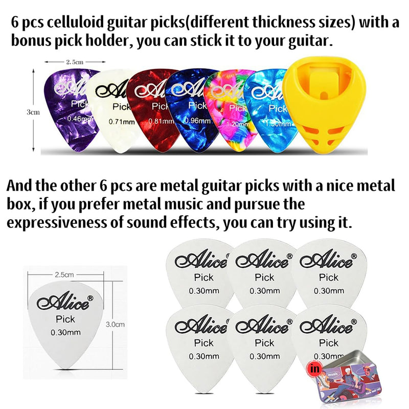 Guitar Accessories for Beginners - 1 Ukulele Bass Guitar Phone Holder for Live Broadcast Video Recording,1 Guitar Capo, 1 Tuner With Free Picks Holder+Capo+Tuner+Picks