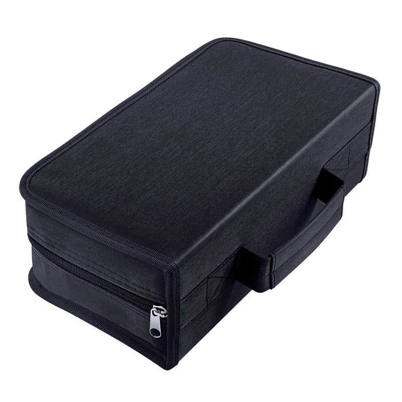 CD/DVD Case Holder, 128 Capacity CD VCD Media Wallet, Storage, Holder, Booklet, Organizer (Black) Black