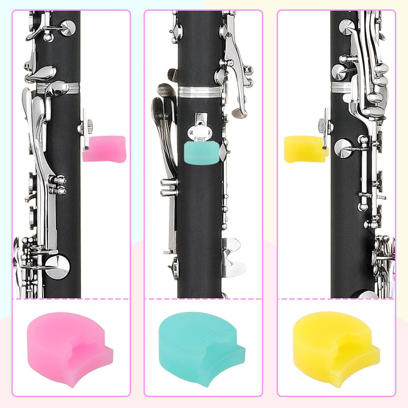 Clarinet Thumb Rest Cushion,12 Pcs Rubber Clarinet & Oboe Thumb Protector for Woodwind Instrument(6 Colors)