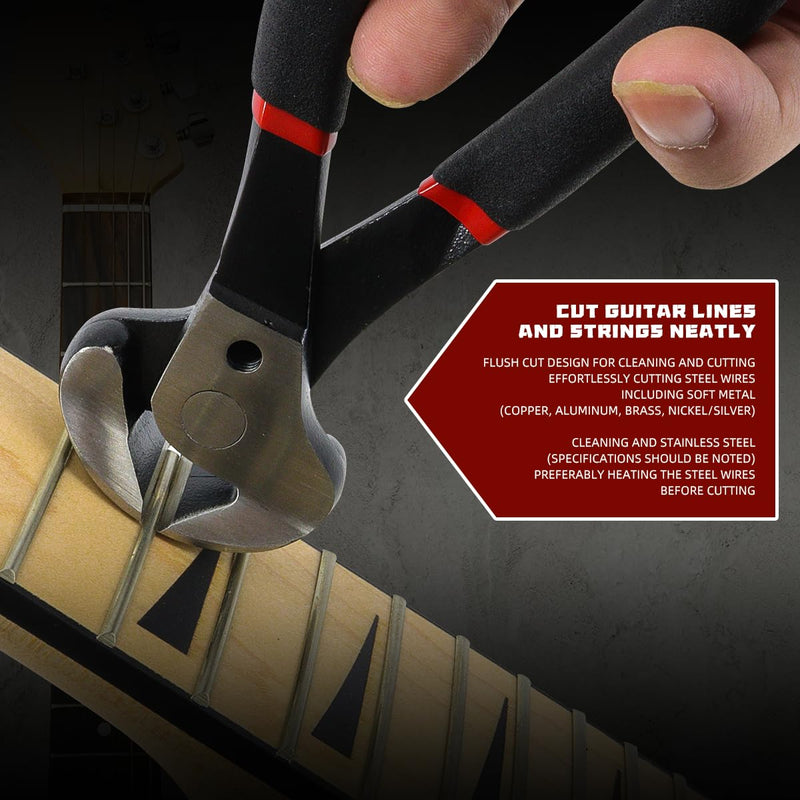Guitar Fret Puller/Fret Cutter – Precision Flush Cut for Guitar Fretwork | Hardened Steel for Clean Cuts with Less Filing Bass Fret Wire Nipper Puller Plier String Cutter Luthier Tool