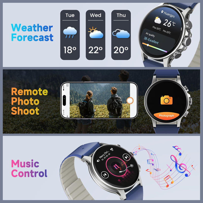 IMIKI 3D Dynamic Dial Smart Watch with Magnetic Strap, 1.60" AMOLED HD Touchscreen Fitness Tracker|Bluetooth Call|100+ Sport ModesIP68 Waterproof|Heart Rate Monitor|Find Phone|Voice Assistant