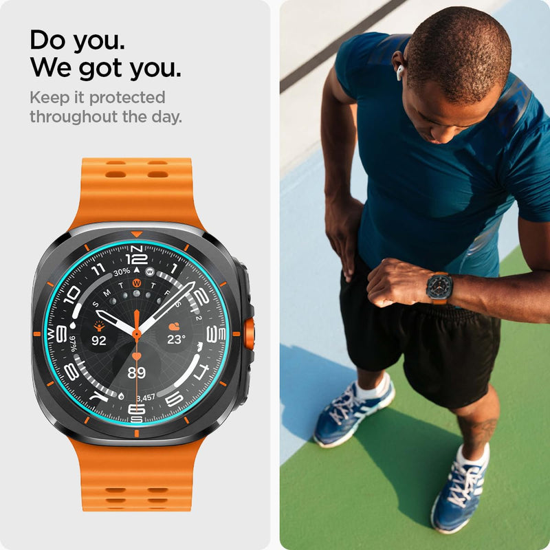 Spigen Tempered Glass Screen Protector [GlasTR EZ FIT] and Lite Fit Band Designed for Samsung Galaxy Watch Ultra2/1 47mm