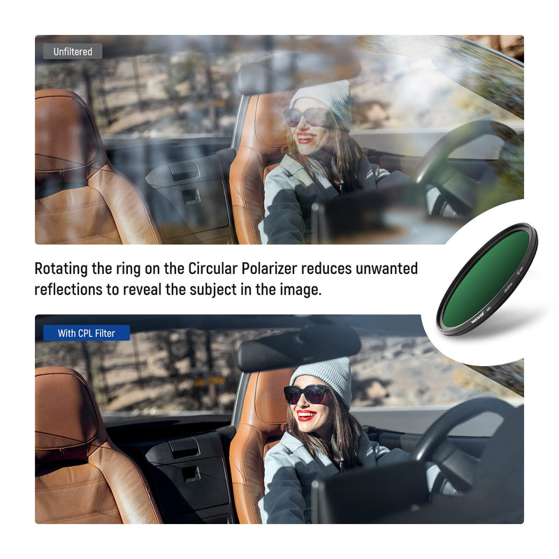 NEEWER 67mm Polarising Filter, CPL Filter with 30 Layers of Multi-Layer Polarising Film, Reduces Glare/Improves Contrast/Ultra Thin/Reduces Reflection/HD Optical Glass