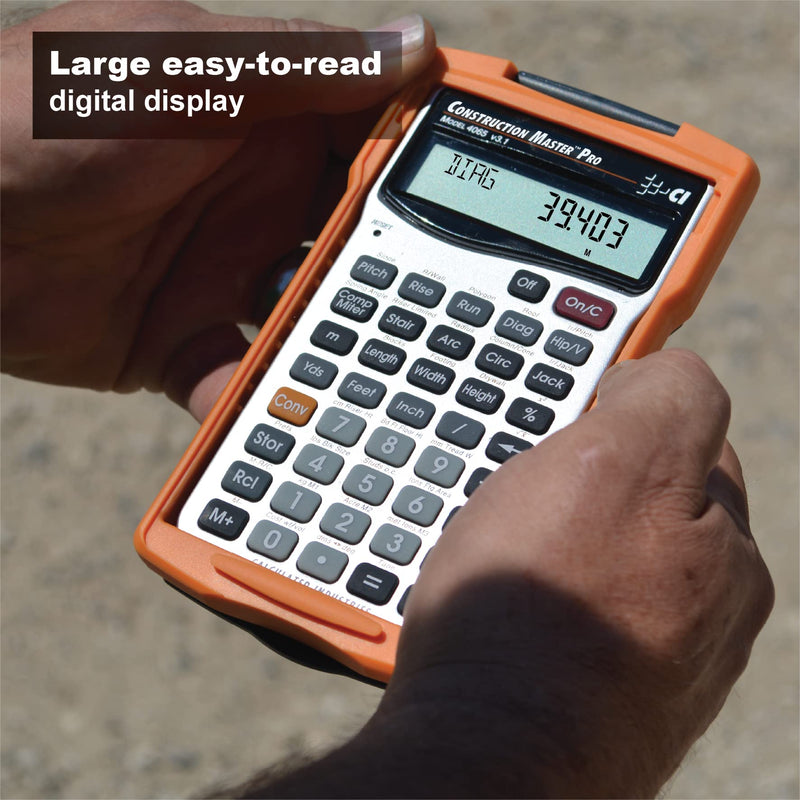 Calculated Industries 4065 Construction Master Pro Advanced Construction Math Feet-inch-Fraction Calculator for Contractors, Estimators, Builders, Framers, Remodelers, Renovators and Carpenters Handheld