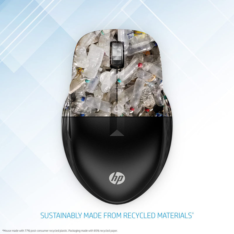 HP 430 Multi-Device Wireless Mouse - Black - Bluetooth 5.2 & 2.4GHz Wireless USB Receiver, up to 4000 DPI Blue Sensor, Customizable Buttons, 2-Year Battery, PC, Laptop, Mac, Chromebook (3B4Q2AA#ABL)