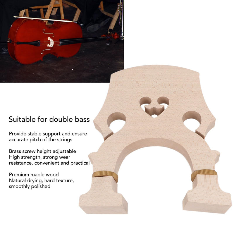 Violin Bridge 3/4, Adjustable Upright Brass Screw Double Bass Bridge for Replacement Enhance Performance Perfectly Match Original