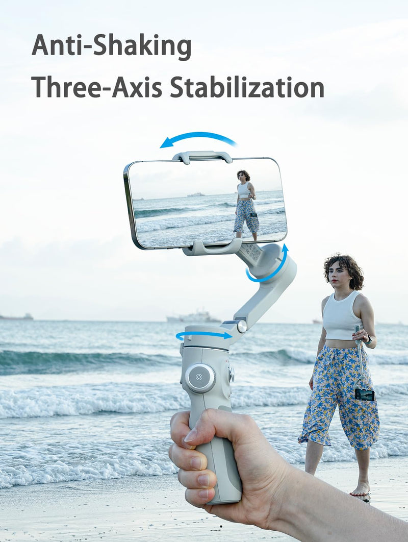 FeiyuTech VB4SE Mobile Gimbal 3-Axis Smartphone Stabilizer,Foldable Phone Gimbal fits iPhone 15/14/13 Samsung Huawei MI Android Cellphone,4.0 AI Tracking,YouTube TikTok IG,Max 260g-Vimble 4SE Feiyu VB 4 SE