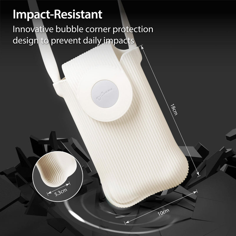 BONE Crossbody Phone Bubble Bag 2, Phone Purse with Impact-Absorbing Design & Magnetic Closure, Adjustable Silicone Lanyard White
