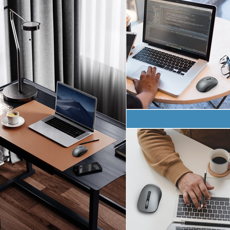 Bluetooth Mouse, J JOYACCESS 2.4G Wireless Bluetooth Mouse Dual Mode(Bluetooth 5.0/3.0+USB), Computer Mice for Laptop/Computer MacBook/Windows/MacOS/Android -Iron Gray Iron Gray