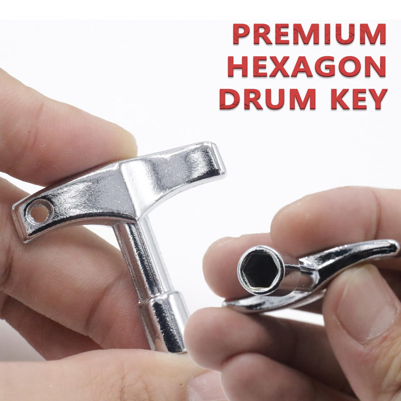 1 Pack Drum Key, Universal Drum Key Tuner for Acoustic and Electronic Drums, Sturdy Drum Tuning Tool (Hexagon) Hexagon