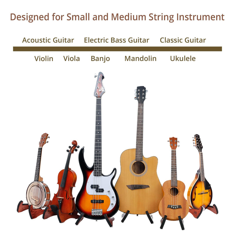 MUSO Guitar Stand Tripod Adjustable Classic Wood Stand Universal for Acoustic and Bass Electric Guitars Folding Floor Travel Stand Small Single Holder Bamboo