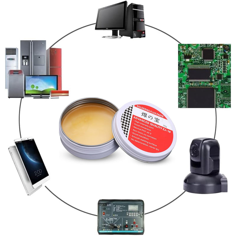 Solder 0.8 mm with 10 g Solder Paste, Solder Lead Free with Rosin Core, Solder with Flux 20 g, Solder Wire for Repair and DIY of Electronic Electric Soldering Components