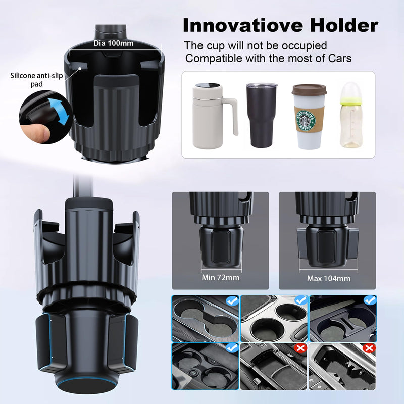 [AUSTRALIA] - Peastrex Cup Holder Tablet Mount, Ipad Cup Holder Car Mount with Adjustable Arm for Tablet iPhone 3-13in iPad Pro Air Mini, Fire, iPhone 15, Galaxy S24 Z Fold 5 