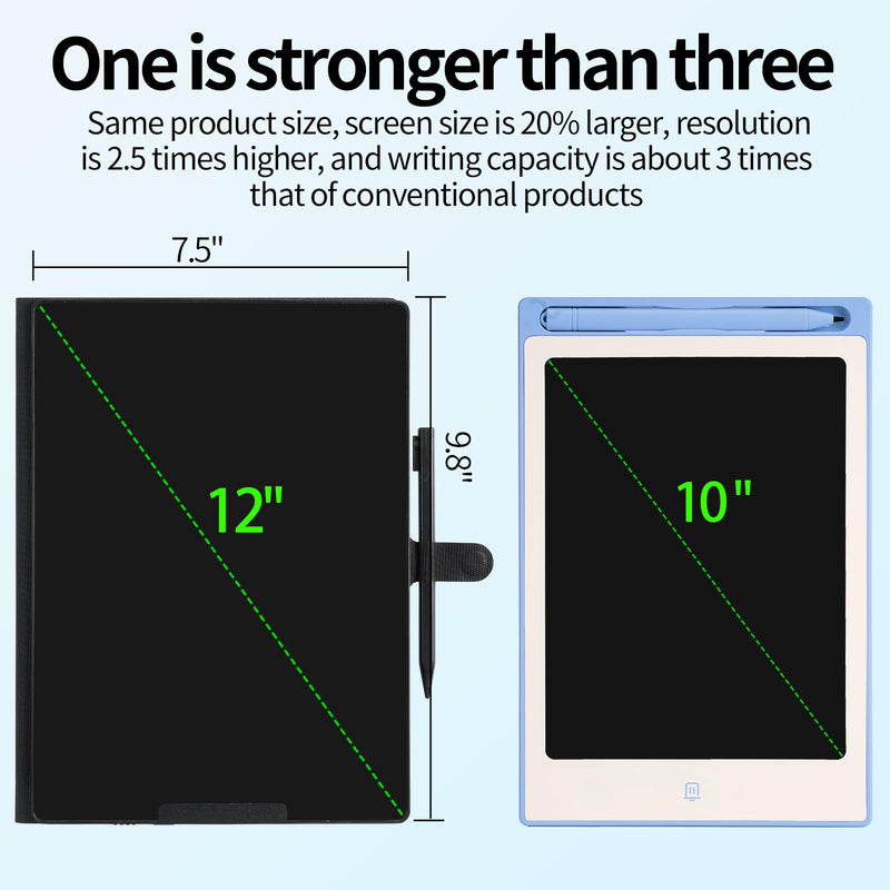 12 Inch Rechargeable LCD Writing Tablet with Cover Adults | Electronic Writing Drawing Pads Full Screen Digital Scratchpad Full Screen Digital Scratchpad for Office Meeting Memo