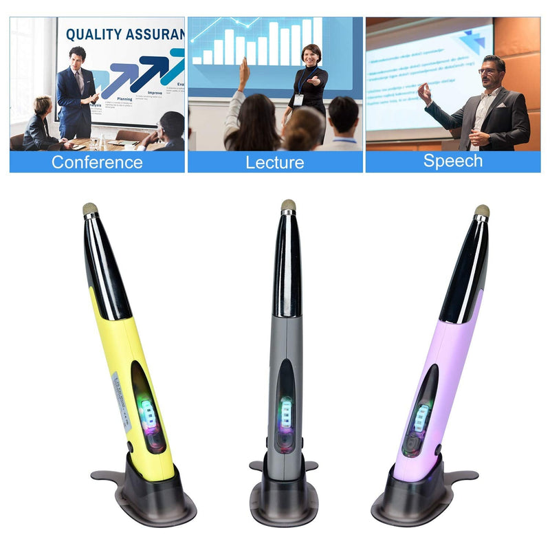 Rechargeable Pocket Pen Mouse, Lychee Left/Right-Handed Wireless Optical Ergonomic Mouse with Stylus Function RGB Backlit Type-C & Micro USB Adapter for PC Laptop Notebook Mac (Grey) Grey