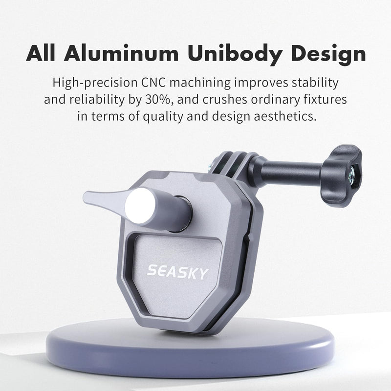 [AUSTRALIA] - SEASKY M02 Motorbike Motorcycle Windscreen Clamp Mount Accessories All Aluminum CNC for Gopro Hero 13 12 11 10 9 8 7 for DJI Action 6 5 4 3 2 for insta360 Ace Pro 2 Sports Action Camera 