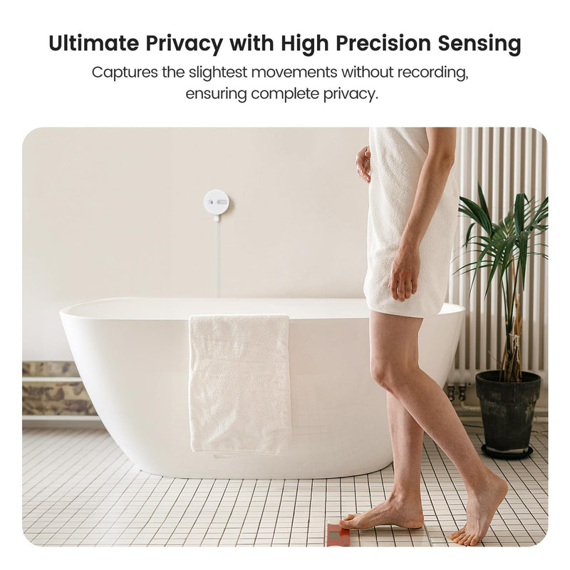 TREATLIFE WiFi Presence Sensor 1 Pack, 24G mmWave Radar Smart Motion Sensor Wired, Support Alexa/Google Home, Real-time Human Occupancy Sensor, No Hub Required
