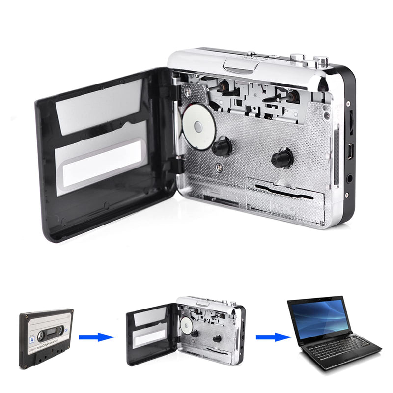USB Cassette Tape to MP3 CD Converter,Audio Music Player with Headphones for MP3 Player or CD Burning