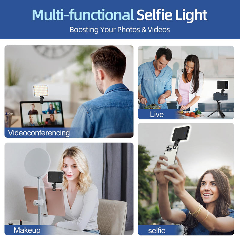 Led Selfie Light,Phone Light wtih Clip,3000mAh Rechargeable Selfie Light, Photo Light with 3 Light Modes, Portable Led Light for Phone,iPhone,Laptop,Pictures,Video Recording,TikTok, Selfie,Live,Vlog 3000mAh