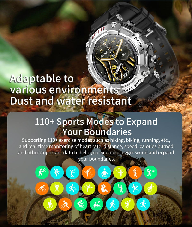 Smart Watch with Earbuds,1.52" HD Screen,2 in 1 Smart Watches for Men Women, Fitness Tracker Watch with Wireless Earphone Compatible for Android iOS with Sports Monitor Sleep Black
