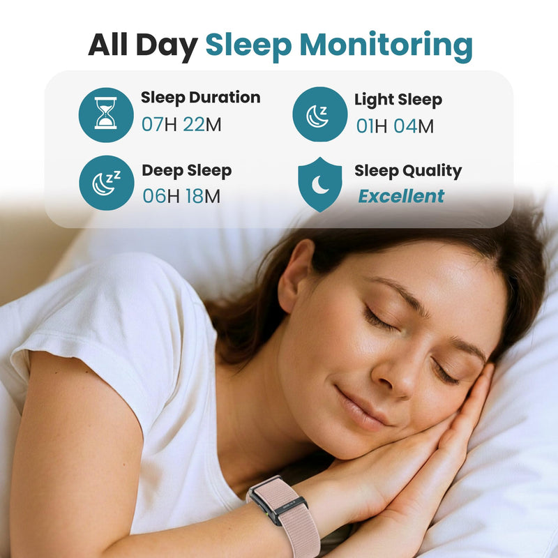 Herz P1 Smart Band + Green Strap – Fitness & Sleep Tracking Wristband with Extra Adjustable Nylon Bands in Green Power, Long Battery Life, Activity & Rest Monitoring, Splash Resistant, App Connected