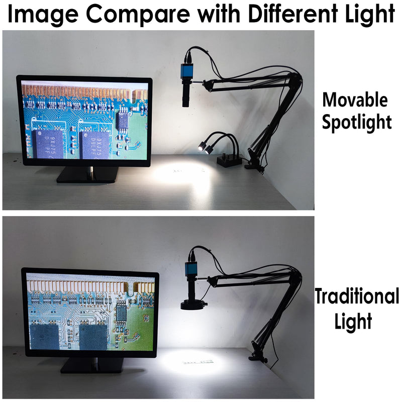 [AUSTRALIA] - Microscope Light Source, USB Desk Dual Gooseneck Lights LED Mini Spot Light Illuminator for Stereo Microscope Camera Industrial Video Zoom C Mount Lens for Repair Soldering PCB Lab 