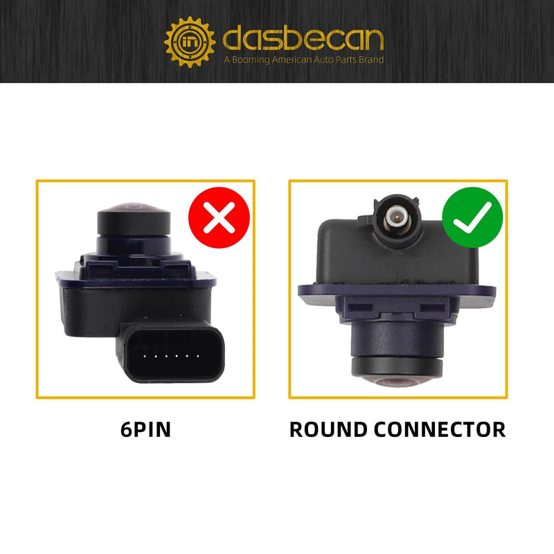 Dasbecan Backup Camera Compatible with Ford F250 F350 Super Duty 2017-2019 | Rear View Parking Assist Camera Replaces HC3Z-19G490-X HC3Z-19G490-E HC3Z-19G490-M HC3Z-19G490-T (Round Hole Plug)