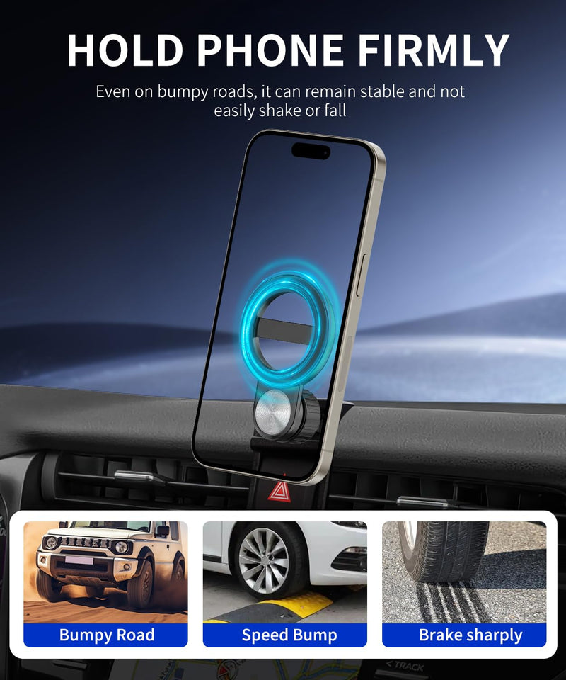 Car Phone Holder for Toyota Camry 2018 2019 2020 Auto Accessories, Cell Phone Mount Compatible with MagSafe, 360° Rotation, Hands Free Not Affect Air Vent for Toyota Camry 2018-2020