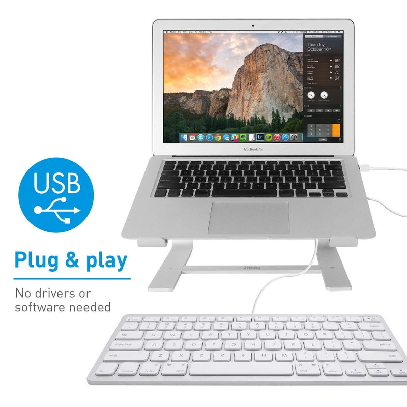 Macally Mini Wired Keyboard and a Quiet Wired Mouse, Office Essentials