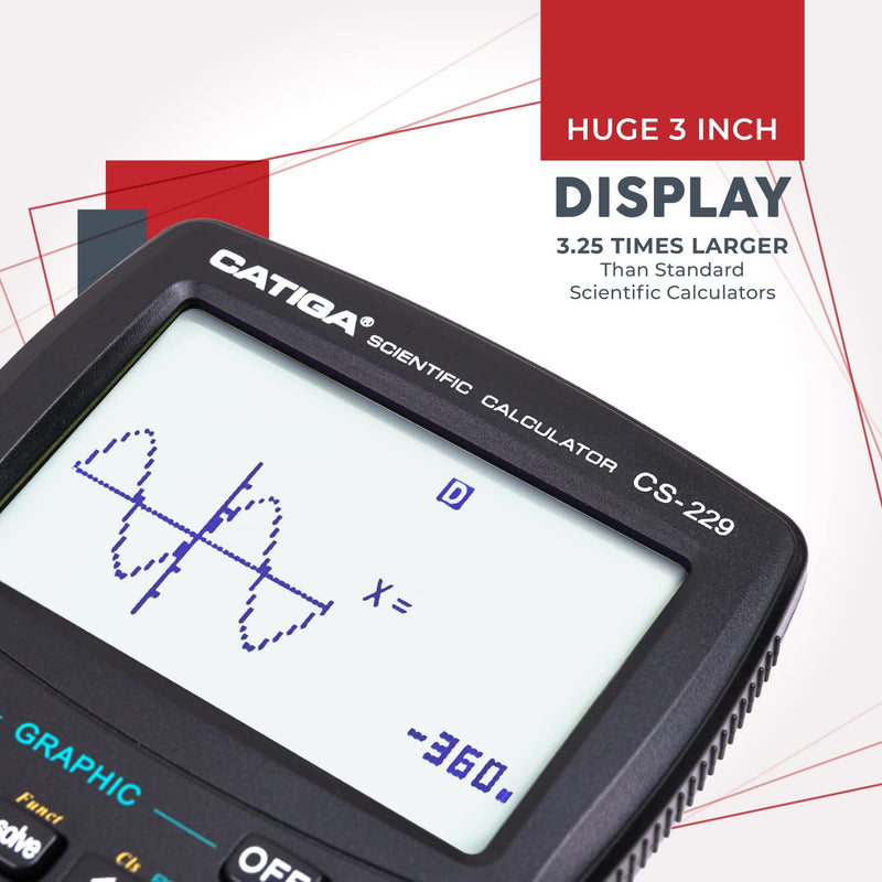 CATIGA Scientific Calculators with Graphic Functions, Graphing Calculators with Multiple Modes, Scientific Calculators for Students, High School or College Courses, Calculadora Cientifica, CS-229 Black