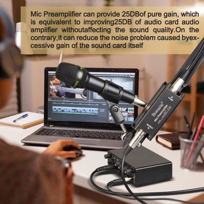 PX2 Dynamic Microphone Booster, Preamp Audio Booster for Studio or Home Recording, Livestream, Broadcast or Podcast - Single Channel for dynamic and ribbon microphones