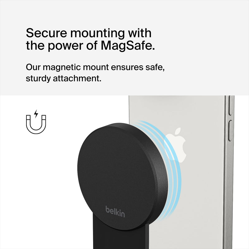 Belkin MagSafe iPhone Mount for Apple TV 4K, Continuity Camera | Turns iPhone into webcam, tvOS support, compatible with MacBook Pro, Air, iPhone 16/15/14/13, Magnetic Gray modern minimalist