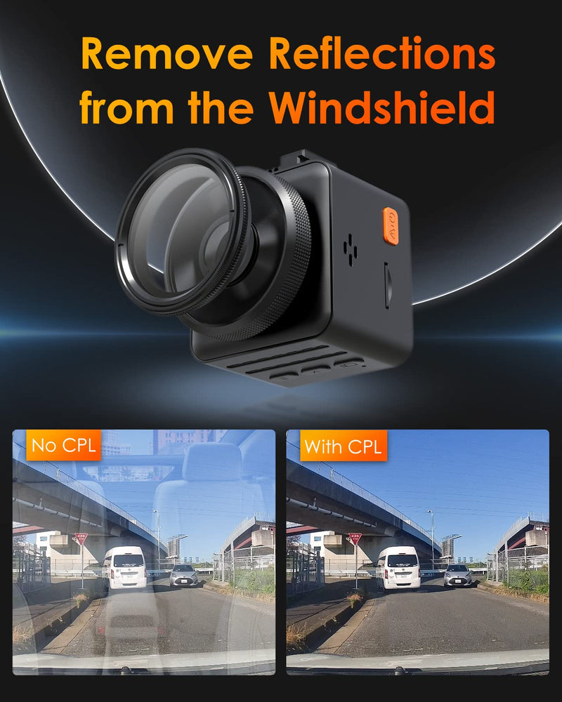 Vantrue 40mm Ultra-Slim CPL Circular Polarizer Filter for Vantrue E1, E2, E3, E1 Lite, S1 Pro, N4 Pro N5 Dash Cam, Reduce Glare and Reflection, Enhance Contrast