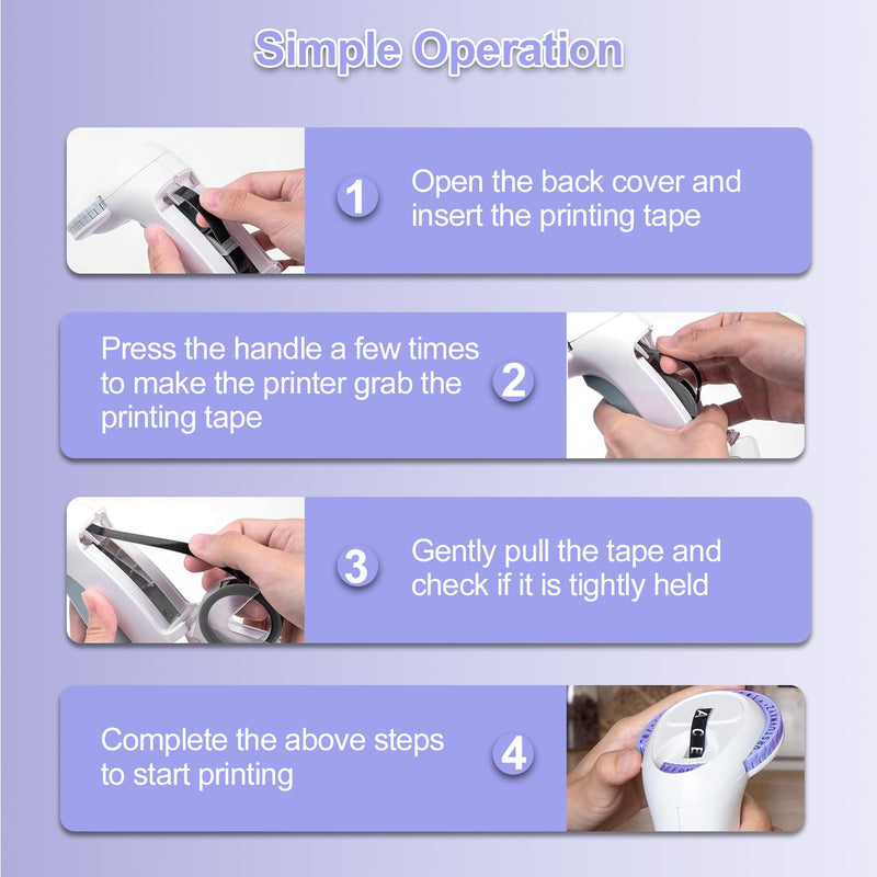 [AUSTRALIA] - Embossing Label Maker with 3 Tapes, 3D Embosser Handheld Label Machine, Portable Lettering Embossed Labeler with 3 Rolls Emboss Tapes for Office Home Organization and DIY Crafting（Purple） 