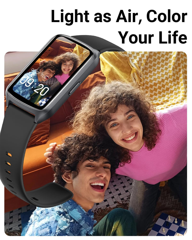 Amzhero Health Fitness Tracker with 24/7 Heart Rate, Blood Oxygen, Blood Pressure, Sleep Tracker, 5ATM Waterproof Activity Trackers with Step Tracker, Pedometer (S & L Bands Included) Spaceblack