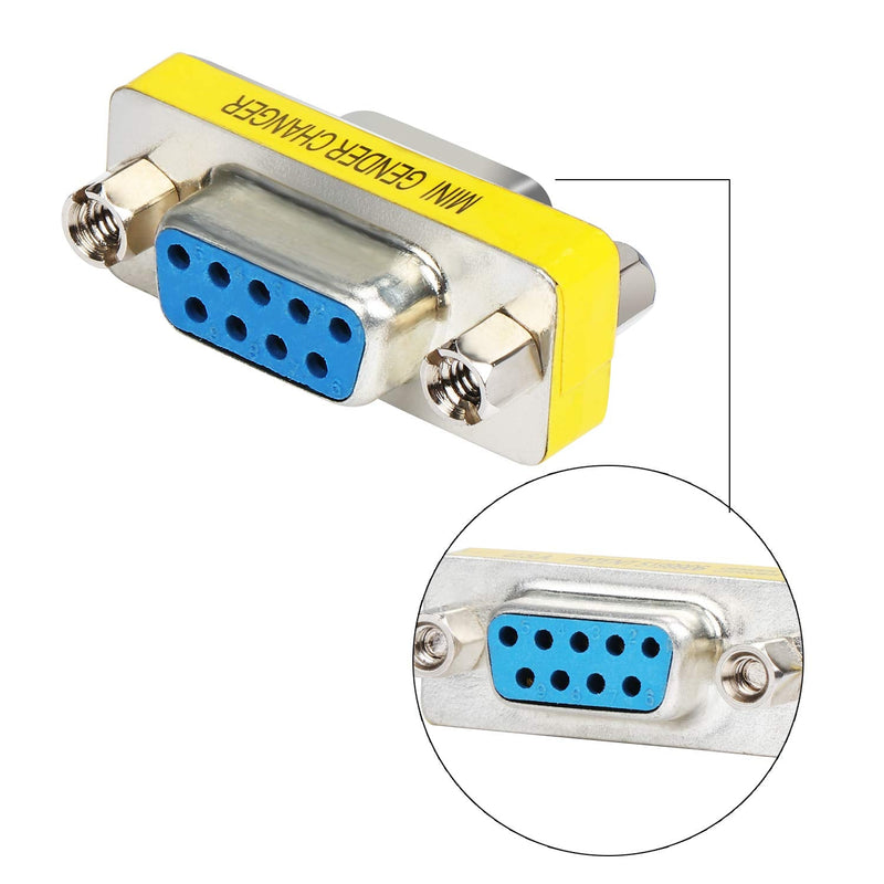 abcGoodefg 9 Pin RS-232 DB9 Male to Male Female to Female Serial Cable Gender Changer Coupler Adapter (10 Pack, DB9 Male to Male Female to Female) 10 PACK