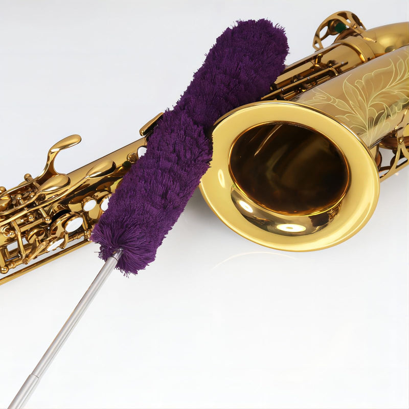 Alto Saxophone Sax Cleaning Brush Duster Cleaner Maintain Care Tool,Stretchable Length 3 Sections