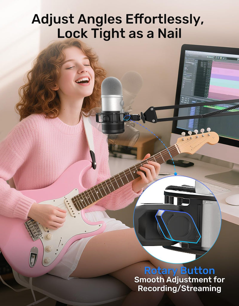 [AUSTRALIA] - [2025 Upgrade] Custom Blue Yeti Shock Mount with Pop Filter - Elastic Suspension Design Reduces Vibration Noise, Shock Mount 100% Fits Blue Yeti, Matches Mic Boom Arm, with 3/8" to 5/8" Screw Adapter [2025 Upgrade]Blue Yeti Shock Mount 
