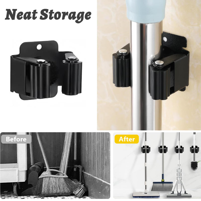 ChaneeHann Set of 10 Tool Holder Set, Broom Holder Wall, Garden Tool Holder, Broom Holder with Mounting Material, Garden Tool Holder Wall Mount for Mop, Broom, Shovel, Tools