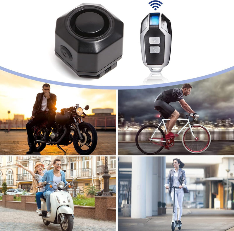 [AUSTRALIA] - Bike Horn Electric Vehicle Alarm Wireless Vibration Alarm System with Motion Sensor Waterproof Rechargeable Antitheft Alarm for Ebikes Bike Scooter Car (SF32 Alarm one Pack) SF32 Alarm one pack 