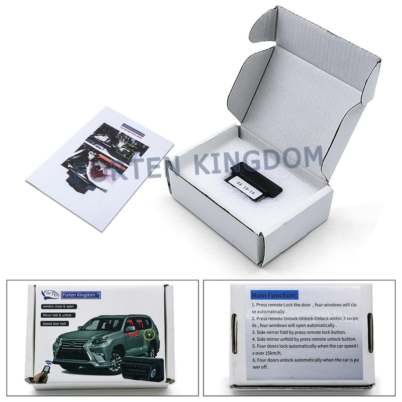 OBD GX 460 Remote Car Auto Window Lift Close Open Side Mirror Folding Unfold and Door Speed Lock Module Kit For Lexus GX460 2010-2019 Accessories 2010-2019 model