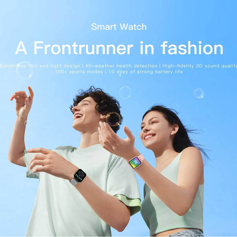 findtime 1.83" Smart Watch Answer/Make Calls, Full Touch Screen Bluetooth Smartwatch with AI Control 100+ Sports Mode GPS Fitness Tracker for Android iOS Phones Black Pink