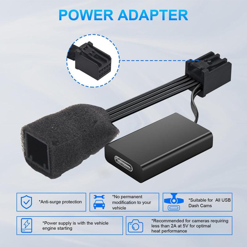 [AUSTRALIA] - Dashcam Power Adapter Custom for GM 10 Pin (Model A) for Chevy GMC Buick Cadillca,Silverado Sierra Escalade and More,GPS Radar Mirror Camera Dash Cam Adapter,Connect Auto-Dimming Connector (Hidden) 