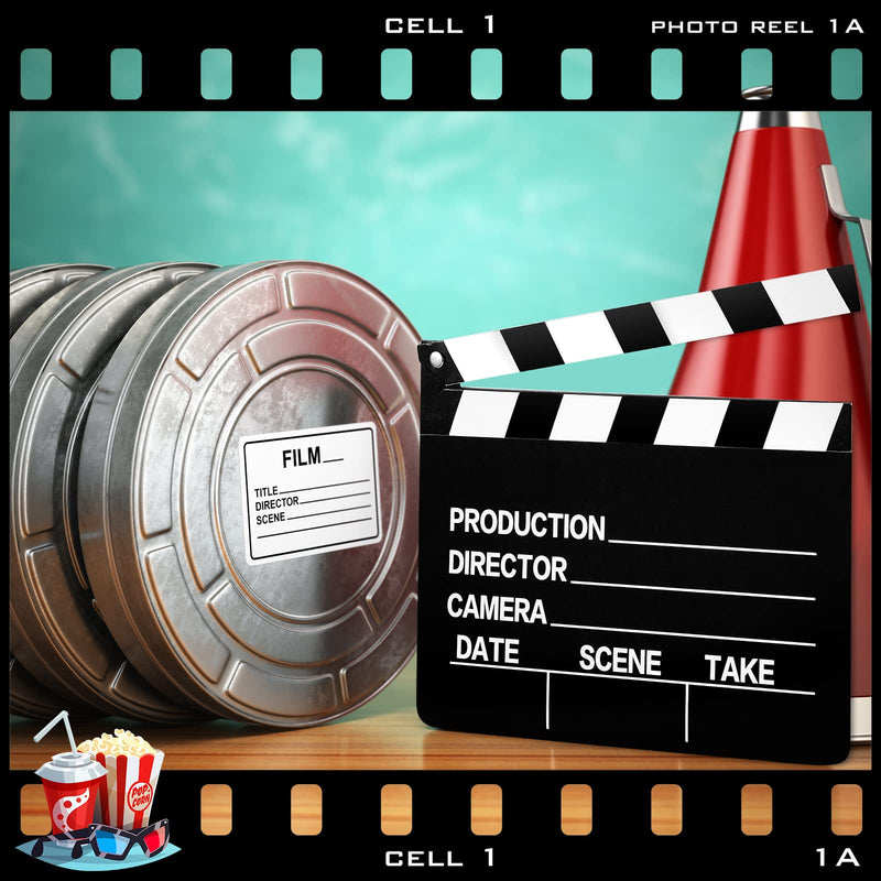 Movie Film Clap Board Movie Night Party Decorations 7 x 8 Inch Movie Clapboard Directors Clapper Writable Cut Action Scene Board Movie Night Centerpiece for Movies Films Photo Props(20 Pcs)