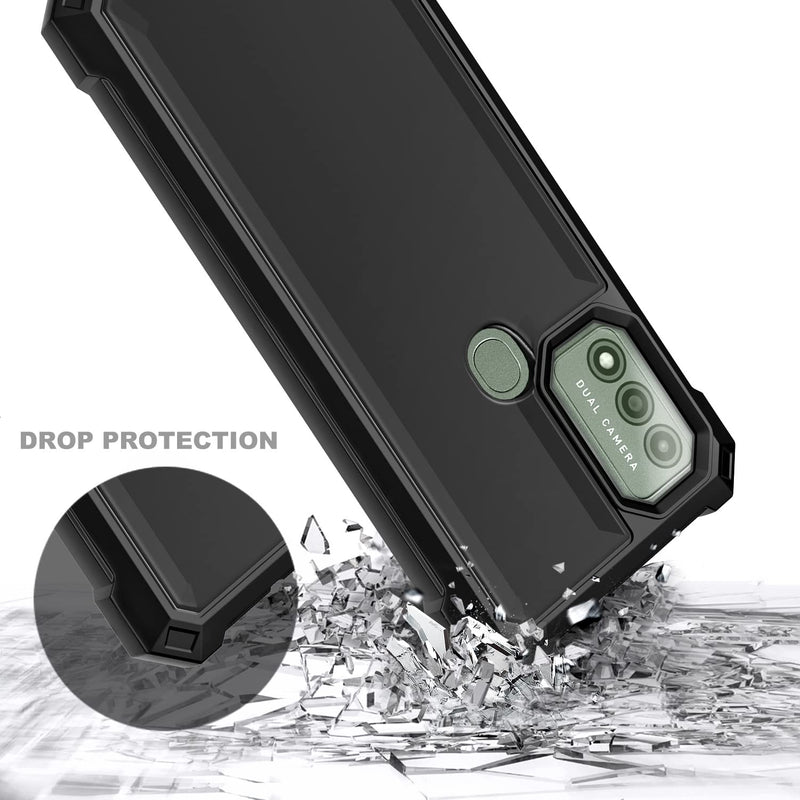 Case for Wiko Voix with [Built-in Screen Protector], Full-Body Protective Shockproof Rugged Bumper Cover, Impact Resist Phone Case (Black) Black