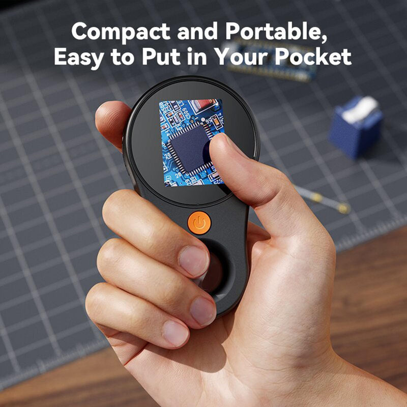 [AUSTRALIA] - Handheld Digital Microscope 500X Magnification - 2MP Portable Magnifying Glass with 2.0 Inch Screen & Built in 8 LEDs, Compatible with OS, Science Kits Black 