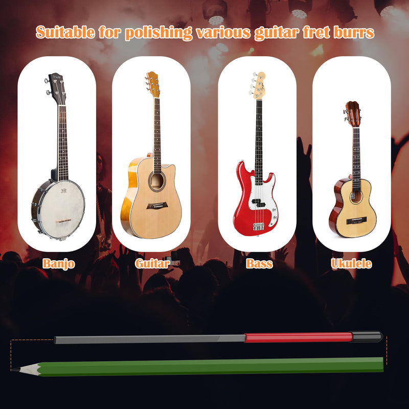 [AUSTRALIA] - Fret End Dressing File, Fix Sharp Guitar Fret Ends - Professional Luthier Tool - Double-Side Fret File - Fret Crowning File For Rounding, Shaping, and Deburring, Works on All Frets, with Clean Brush 