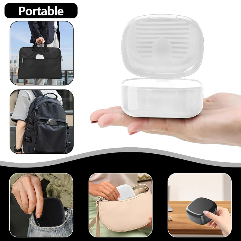 [AUSTRALIA] - Denture Box, Pack of 2 Braces Box with Sieve, Portable Denture Box, Invisible Braces, Storage Box, Double Layer Hollow Drain 